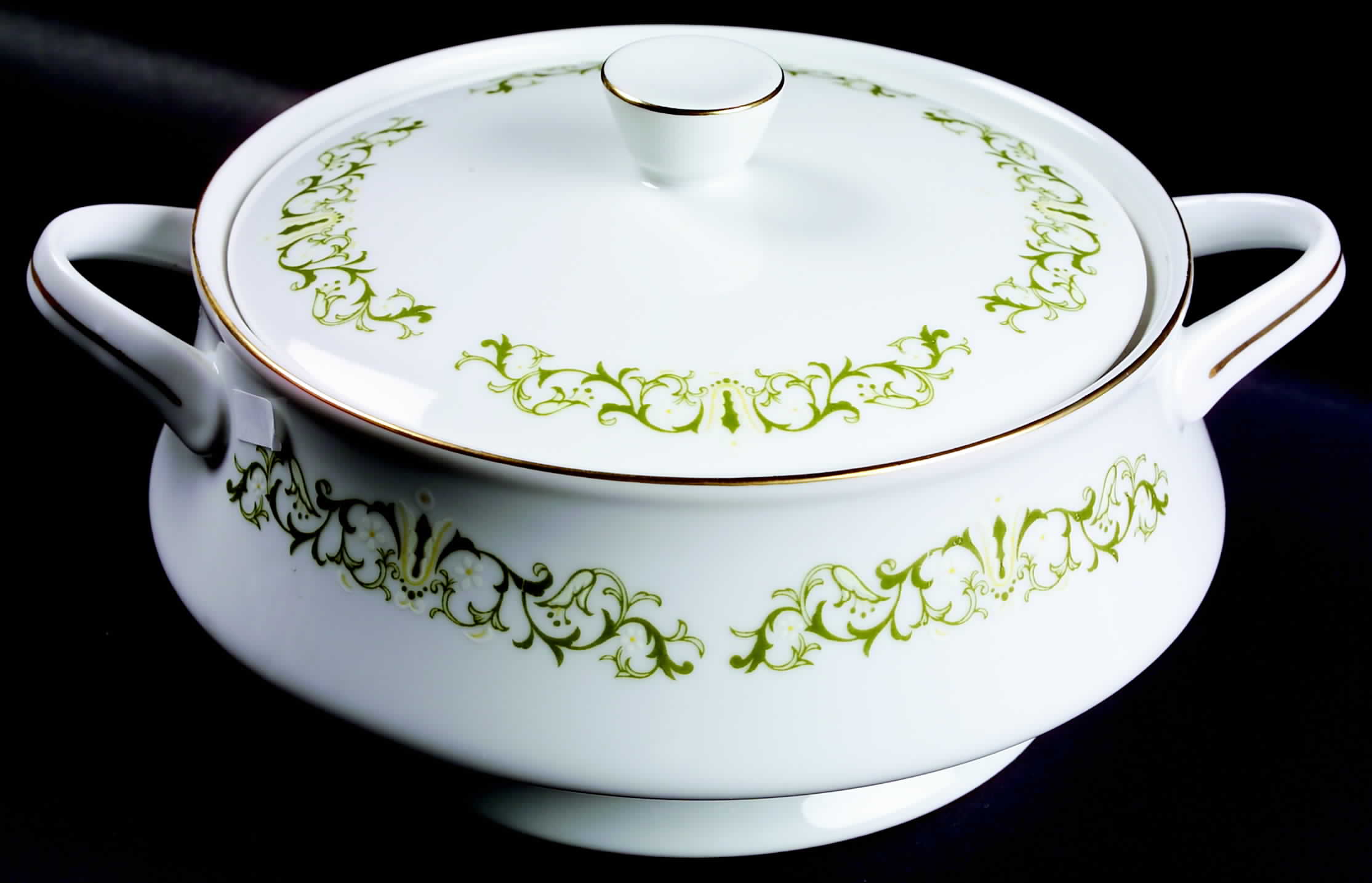 Bell Flower Round Covered Vegetable by Fine China of Japan-1