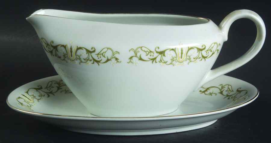 Bell Flower Gravy Boat & Underplate/Relish by Fine China of Japan-1