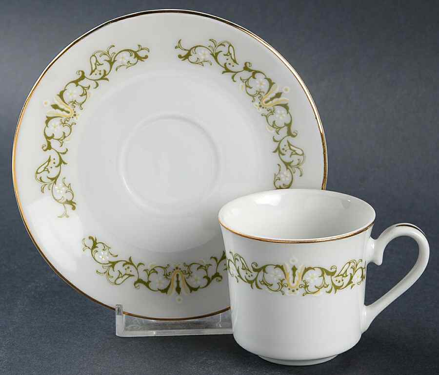 Bell Flower Flat Demitasse Cup & Saucer Set by Fine China of Japan-1