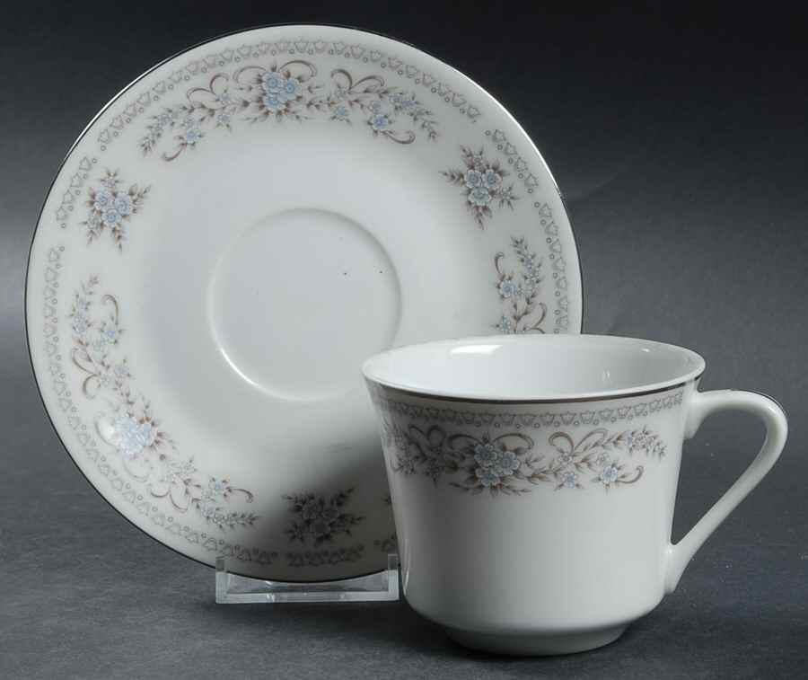 Blue Belle Flat Cup & Saucer Set by Fine China of Japan-1