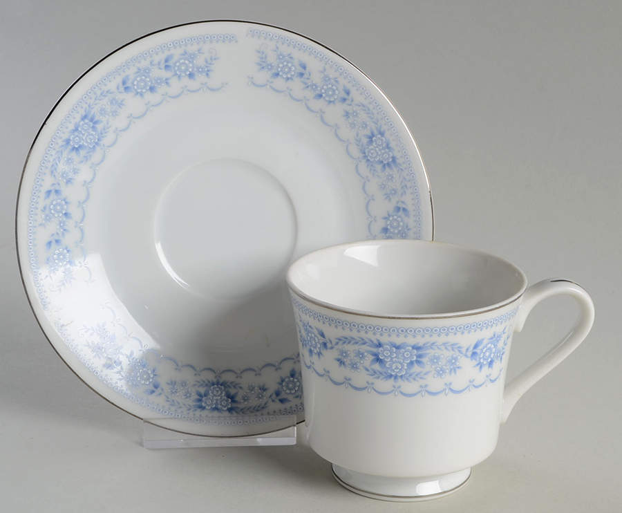 Blue Contessa Footed Cup & Saucer Set by Fine China of Japan-1