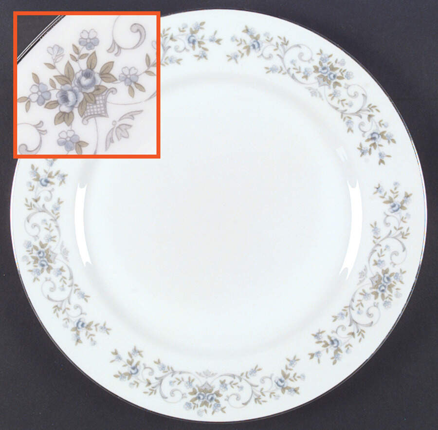 Blue Rose Dinner Plate by Fine China of Japan-1