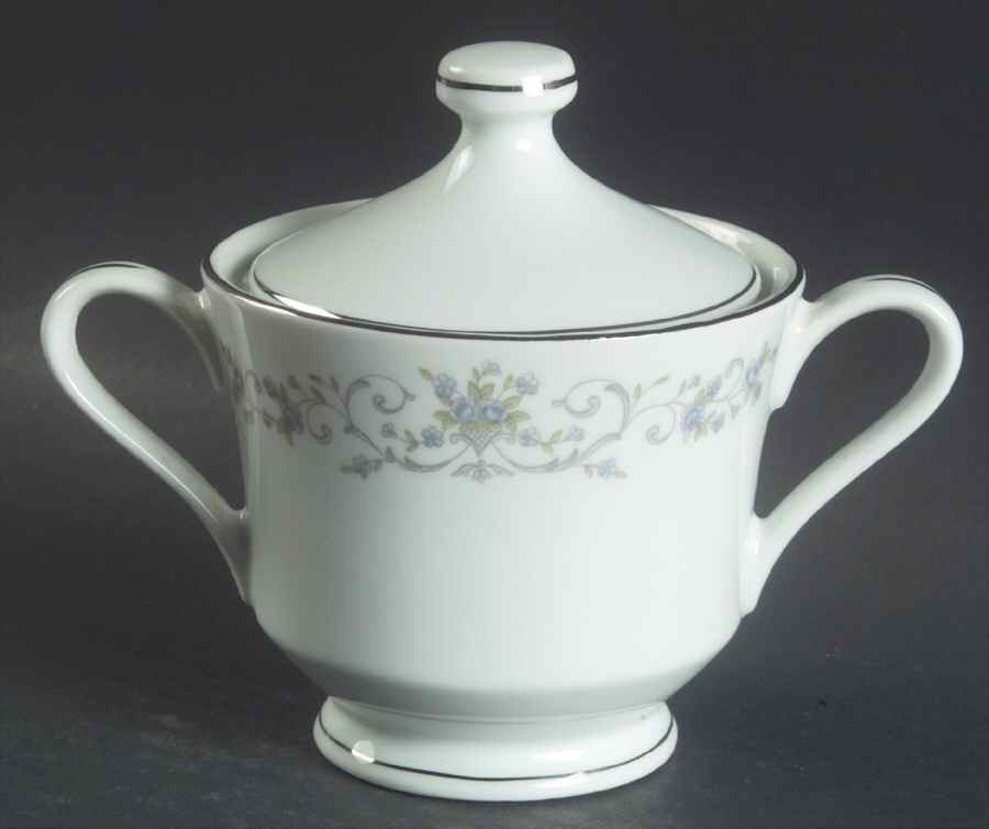 Blue Rose Sugar Bowl & Lid by Fine China of Japan-1