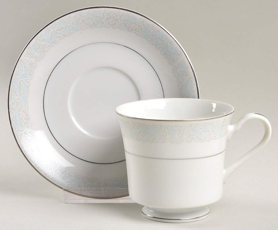 Bluedale Footed Cup & Saucer Set by Fine China of Japan-1