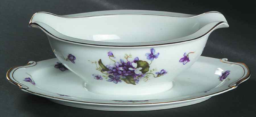 Boutonniere Gravy Boat with Attached Underplate by Fine China of Japan-1