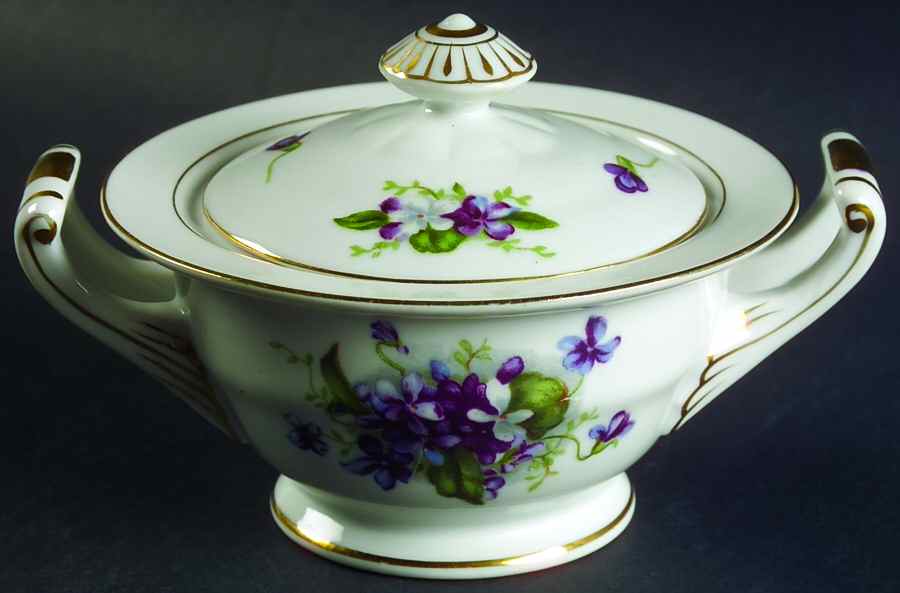 Boutonniere Sugar Bowl & Lid by Fine China of Japan-1