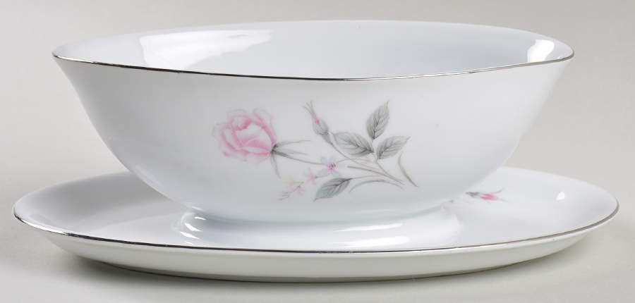 Canterbury Gravy Boat with Attached Underplate by Fine China of Japan-1