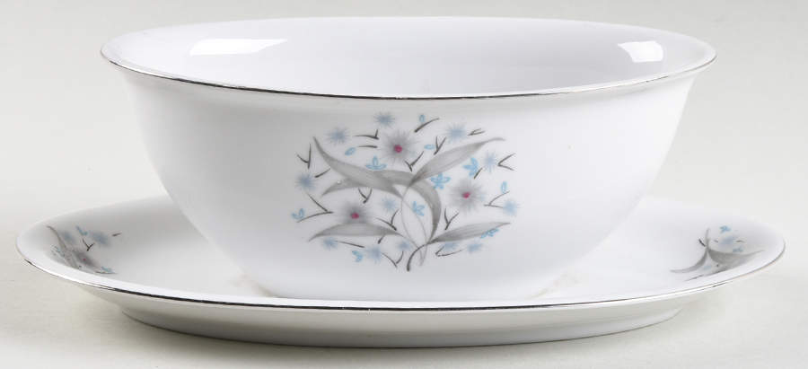 Carlton Gravy Boat with Attached Underplate by Fine China of Japan-1