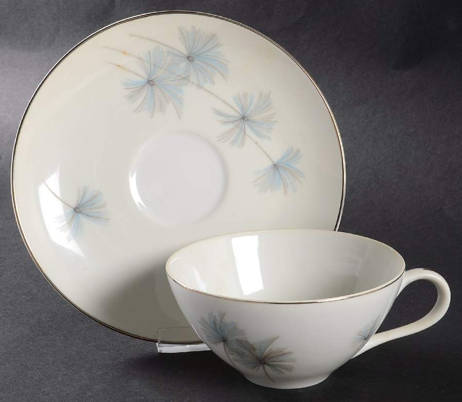 Celeste Flat Cup & Saucer Set by Fine China of Japan-1