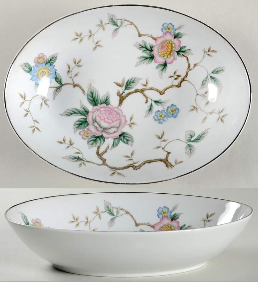 Chantilly 10" Oval Vegetable Bowl by Fine China of Japan-1