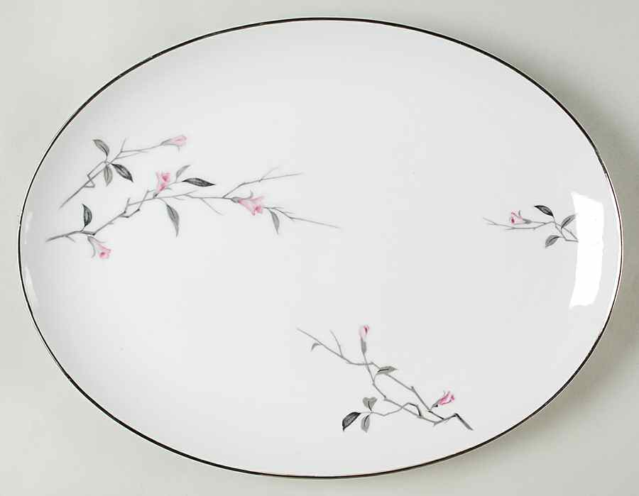 Cherry Blossom 14" Oval Serving Platter by Fine China of Japan-1