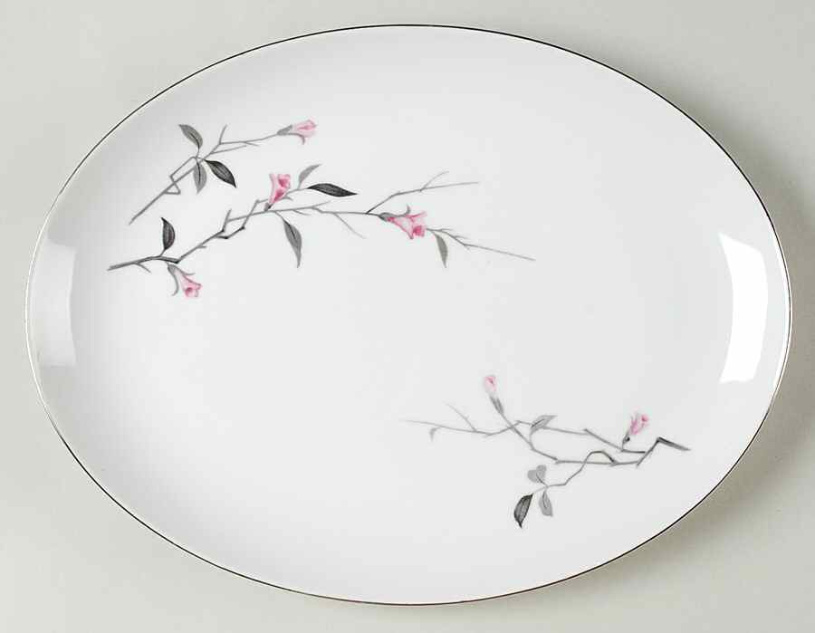 Cherry Blossom 12" Oval Serving Platter by Fine China of Japan-1