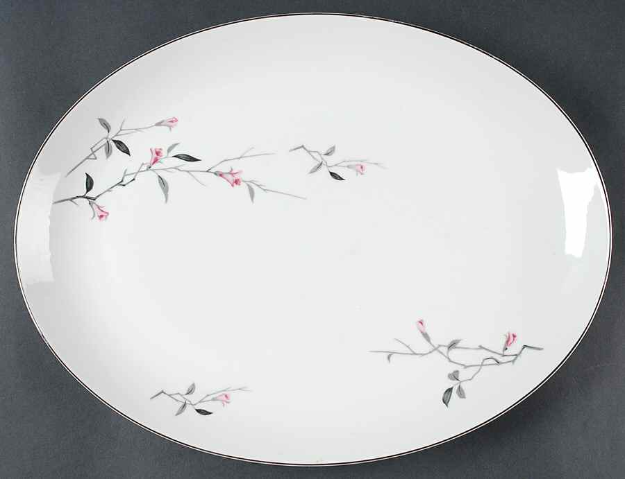Cherry Blossom 16" Oval Serving Platter by Fine China of Japan-1