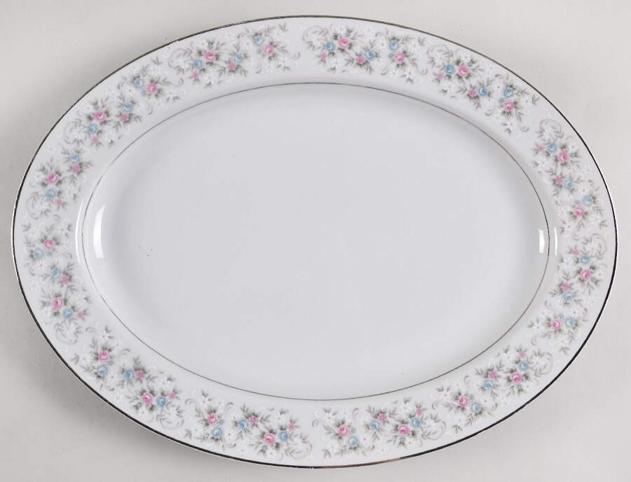Cheryl 14" Oval Serving Platter by Fine China of Japan-1