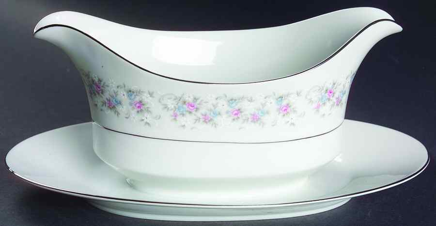 Cheryl Gravy Boat with Attached Underplate by Fine China of Japan-1