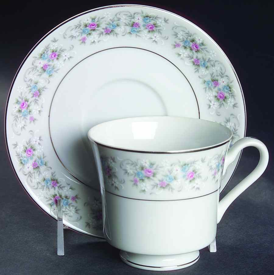 Cheryl Footed Cup & Saucer Set by Fine China of Japan-1