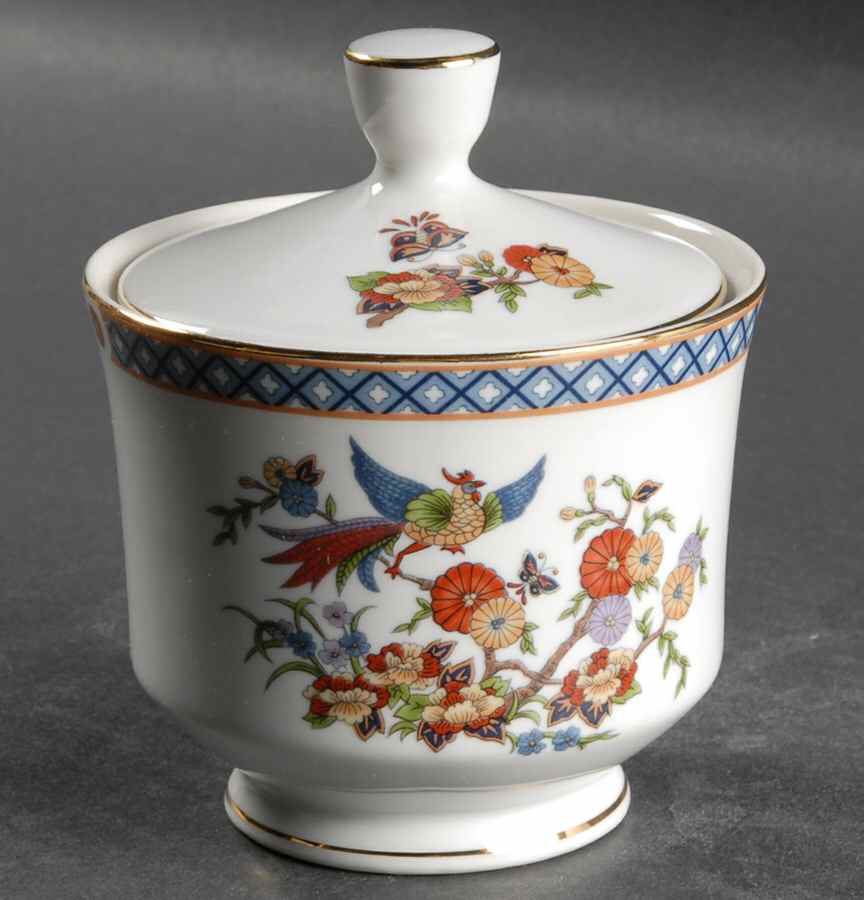 China Garden Sugar Bowl & Lid by Fine China of Japan-1