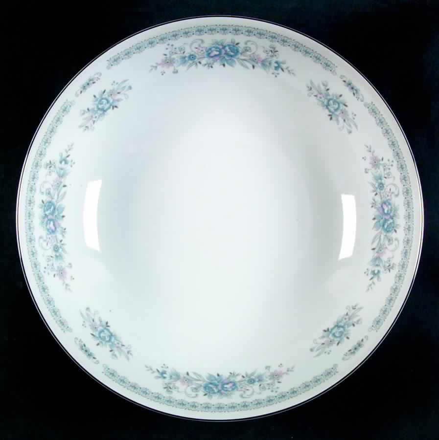 Christine (Blue Flowers) 9" Round Vegetable Bowl by Fine China of Japan-1