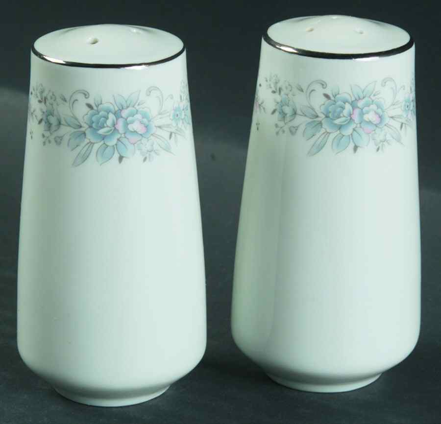Christine (Blue Flowers) Salt & Pepper Set by Fine China of Japan-1