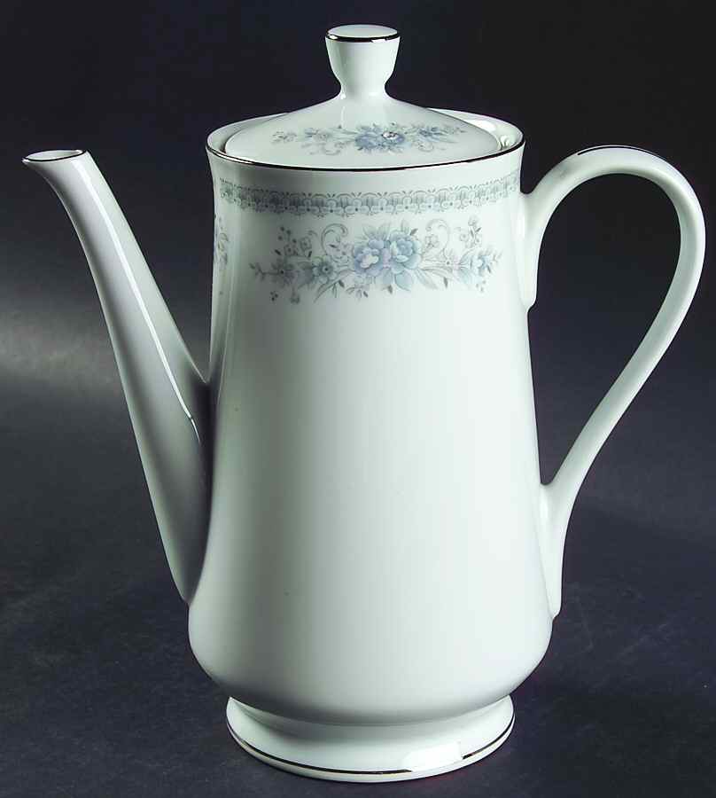 Christine (Blue Flowers) Coffee Pot & Lid by Fine China of Japan-1
