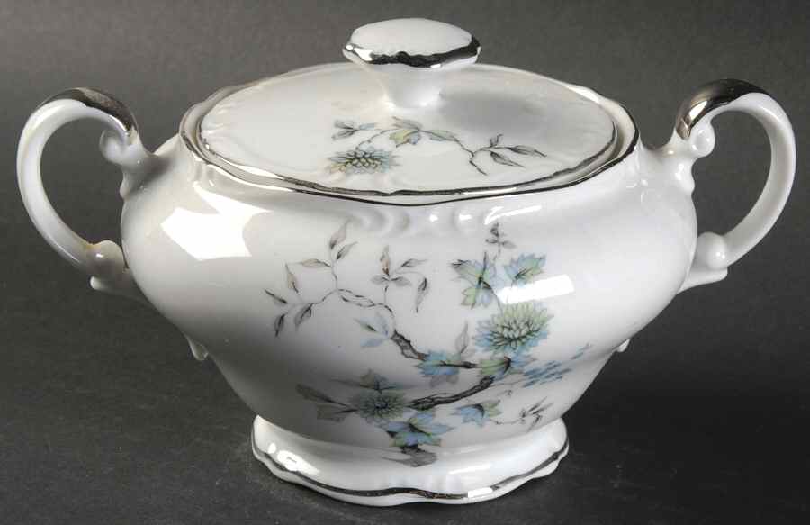 Chrysanthemum Sugar Bowl & Lid by Fine China of Japan-1