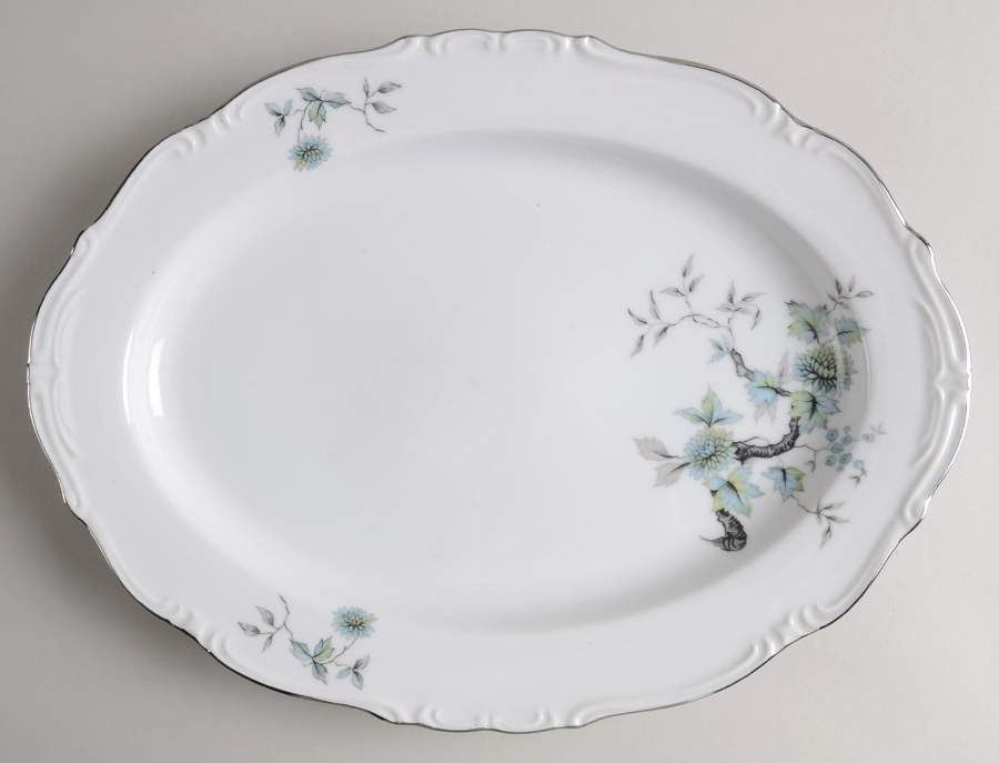 Chrysanthemum 14" Oval Serving Platter by Fine China of Japan-1