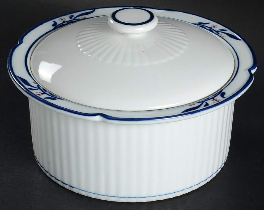 Country French Round Covered Vegetable by Fine China of Japan-1
