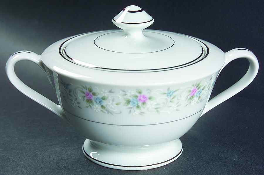 Corsage Sugar Bowl & Lid by Fine China of Japan-1