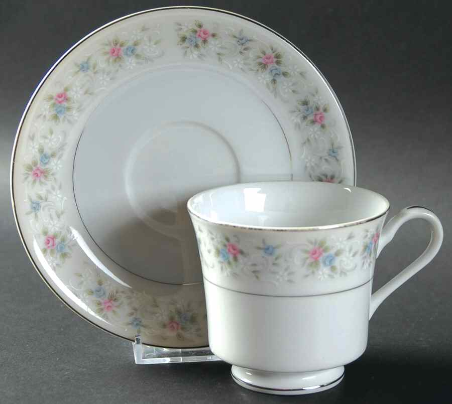 Corsage Footed Cup & Saucer Set by Fine China of Japan-1
