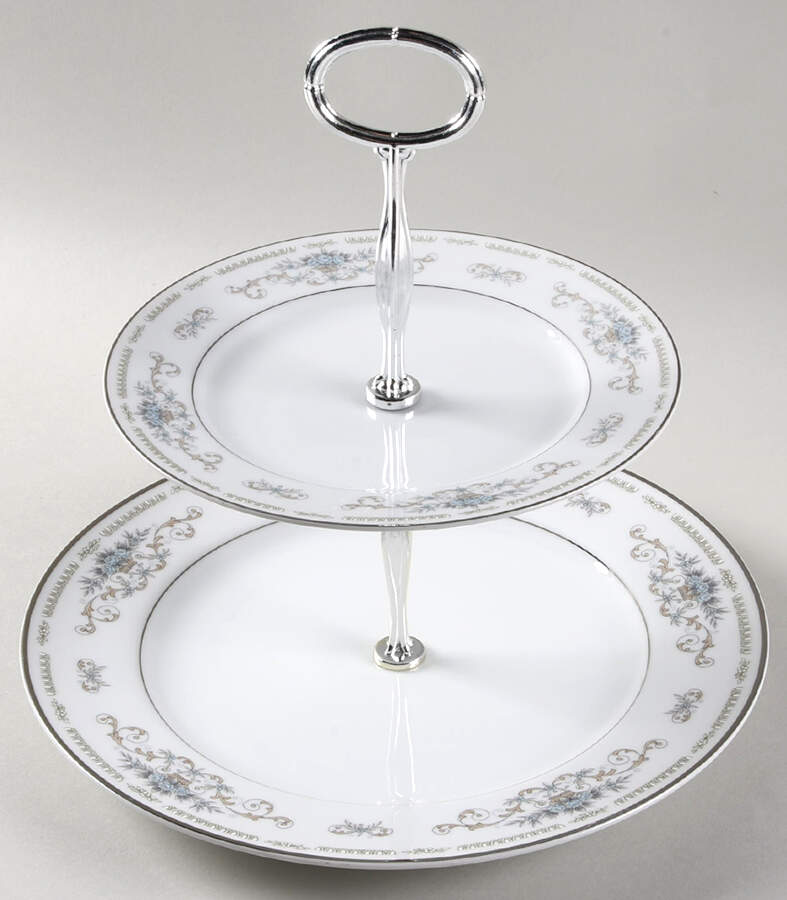 Diane 6 5/8"-10"  2 Tiered Serving Tray (Dp, Sp) HC by Fine China of Japan-1