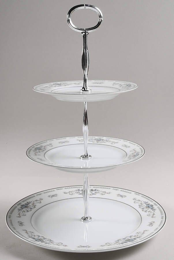 Diane 13 7/8"-14 1/4" 3-Tiered Serving Tray(DP,SP,BB) HC by Fine China of Japan-1
