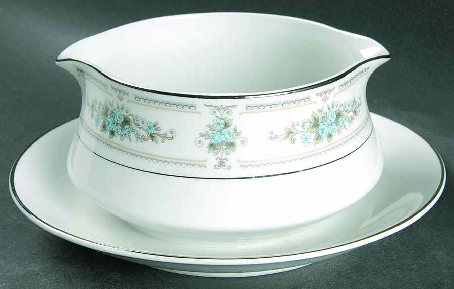 Elington Gravy Boat with Attached Underplate by Fine China of Japan-1