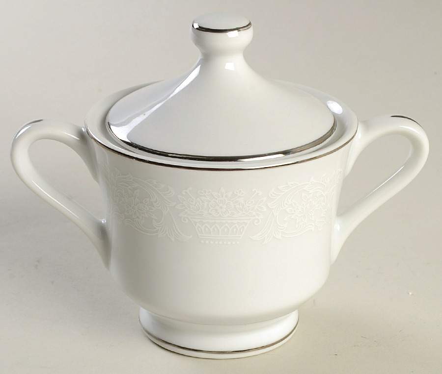 Elegant Lace Sugar Bowl & Lid by Fine China of Japan-1