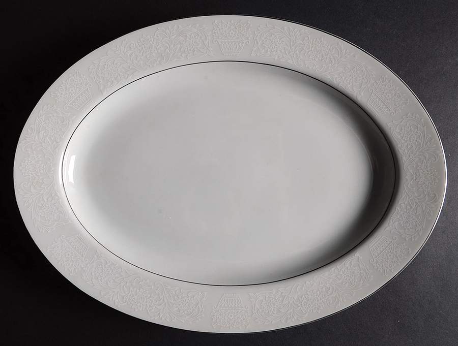 Elegant Lace 14" Oval Serving Platter by Fine China of Japan-1