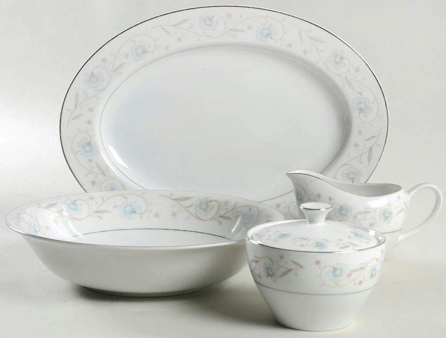 English Garden (Platinum) 5 Piece Hostess Set by Fine China of Japan-1