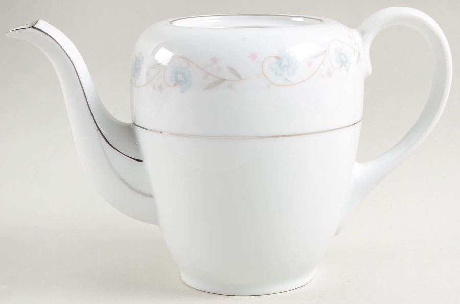 English Garden (Platinum) Teapot No Lid by Fine China of Japan-1