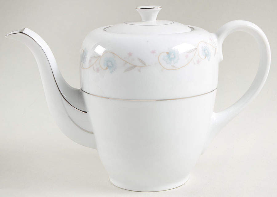 English Garden (Platinum) Teapot & Lid by Fine China of Japan-1
