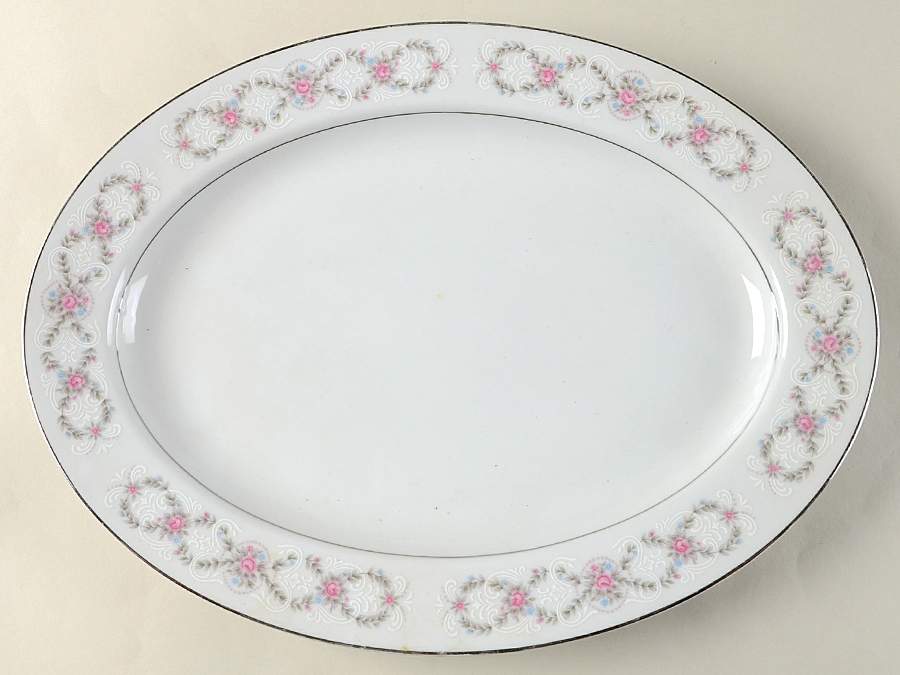 Fairlawn 14" Oval Serving Platter by Fine China of Japan-1