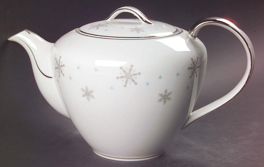 Fantasy (Gray Snowflakes) Teapot & Lid by Fine China of Japan-1