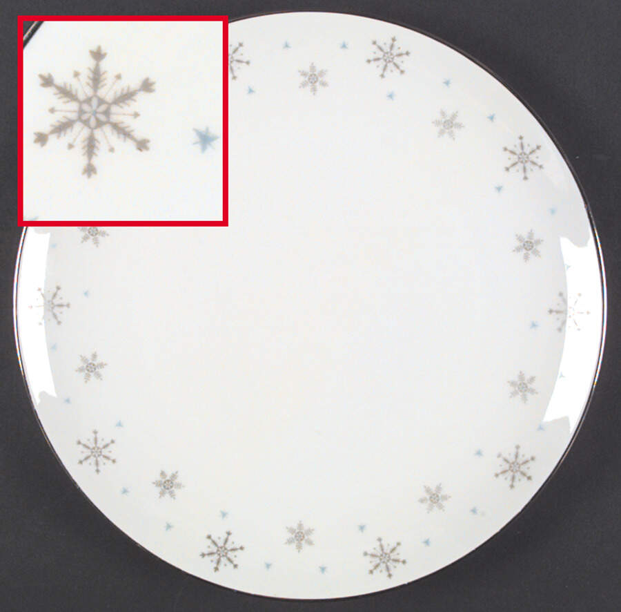 Fantasy (Gray Snowflakes) Dinner Plate by Fine China of Japan-1