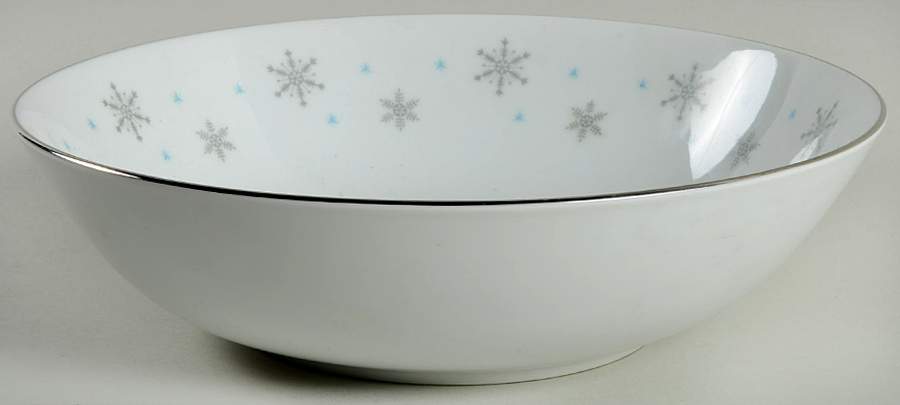Fantasy (Gray Snowflakes) 10" Round Vegetable Bowl by Fine China of Japan-1