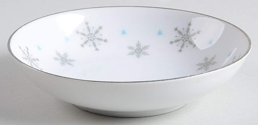 Fantasy (Gray Snowflakes) Fruit/Dessert (Sauce) Bowl by Fine China of Japan-1