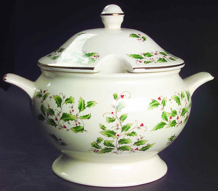 Holly Holiday Tureen &  Lid by Fine China of Japan-1