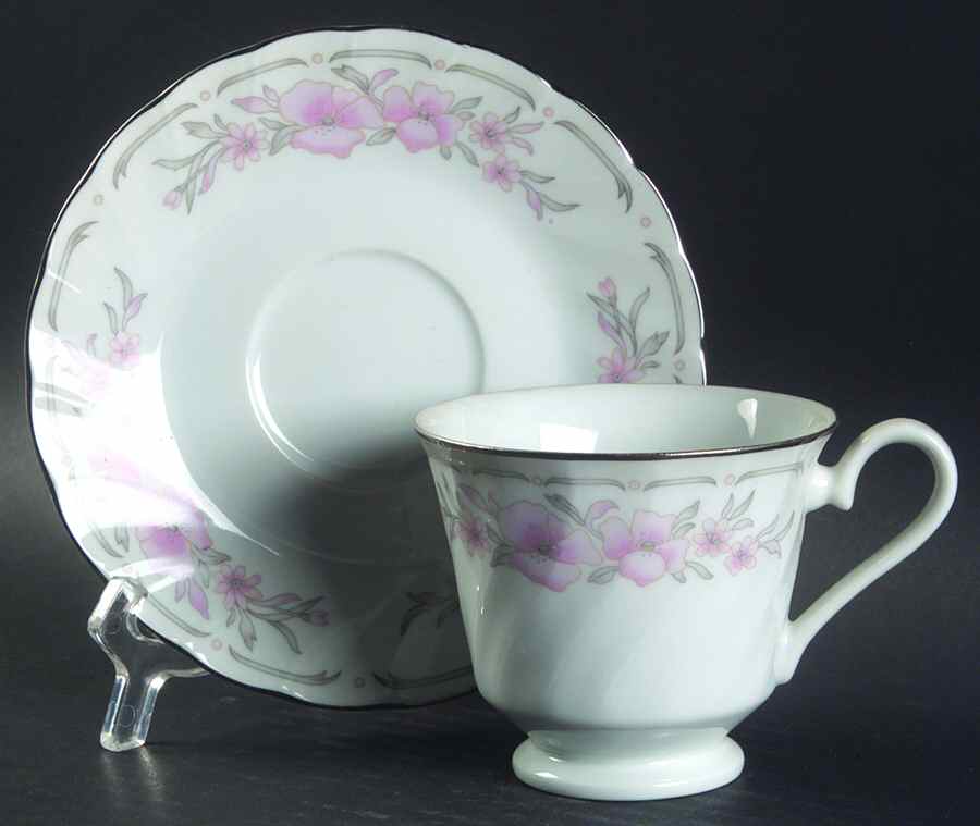 Floral Fantasy Footed Cup & Saucer Set by Fine China of Japan-1