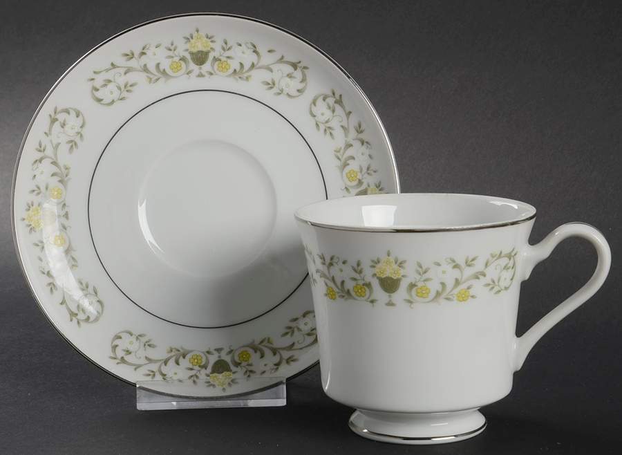 Florentine Footed Cup & Saucer Set by Fine China of Japan-1