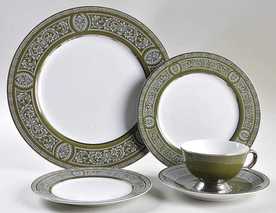 Forest Damask 5 Piece Place Setting by Sears-1