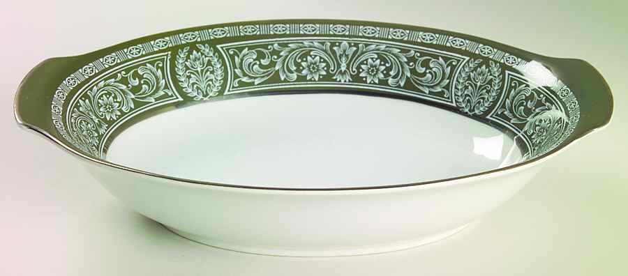 Forest Damask 10" Oval Vegetable Bowl by Sears-1