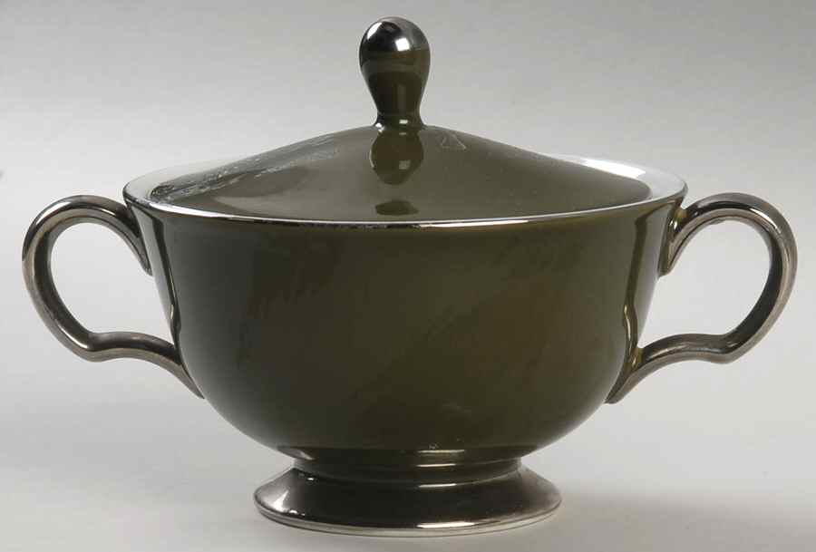 Forest Damask Sugar Bowl & Lid by Sears-1
