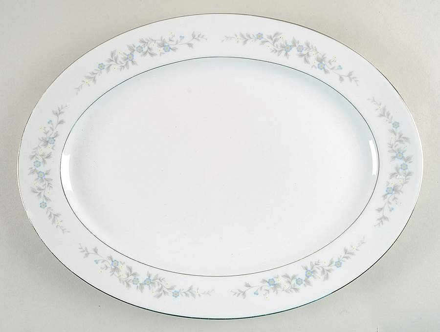 Forget Me Not 14" Oval Serving Platter by Fine China of Japan-1