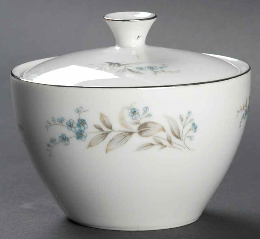 Forget Me Not Sugar Bowl & Lid by Fine China of Japan-1